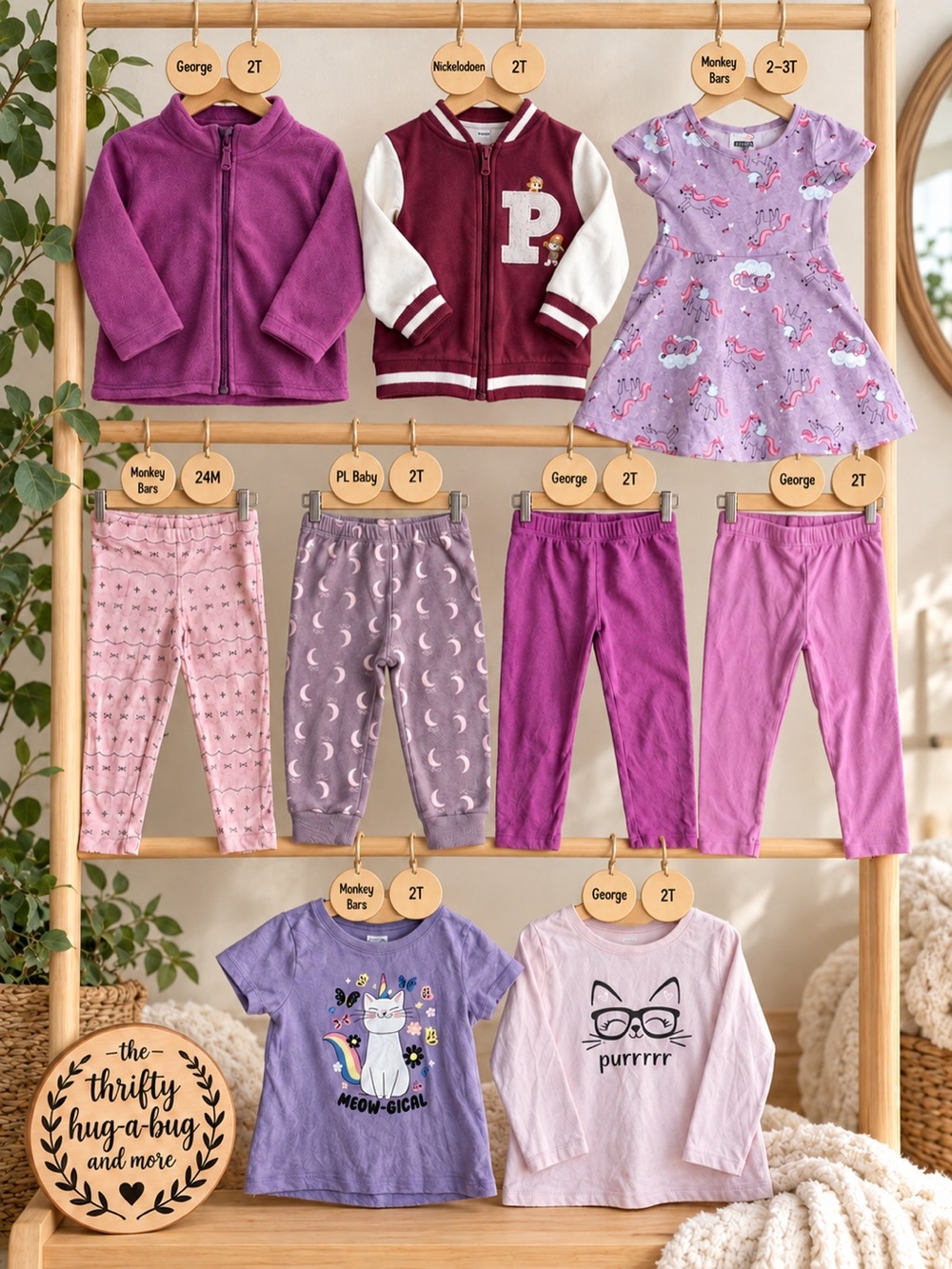 Girls 2T Clothing Bundle 9 Pieces George Monkey Bars Nickelodeon 24M–3T
